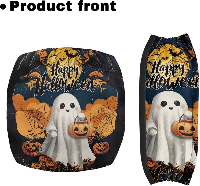 Rnyleeg Halloween Walker Seat Covers for Ladies Cute Ghost Universal Rollator Accessories for Rollator Walker Soft Walker Seat Cushion Washable and Removable - Image 2